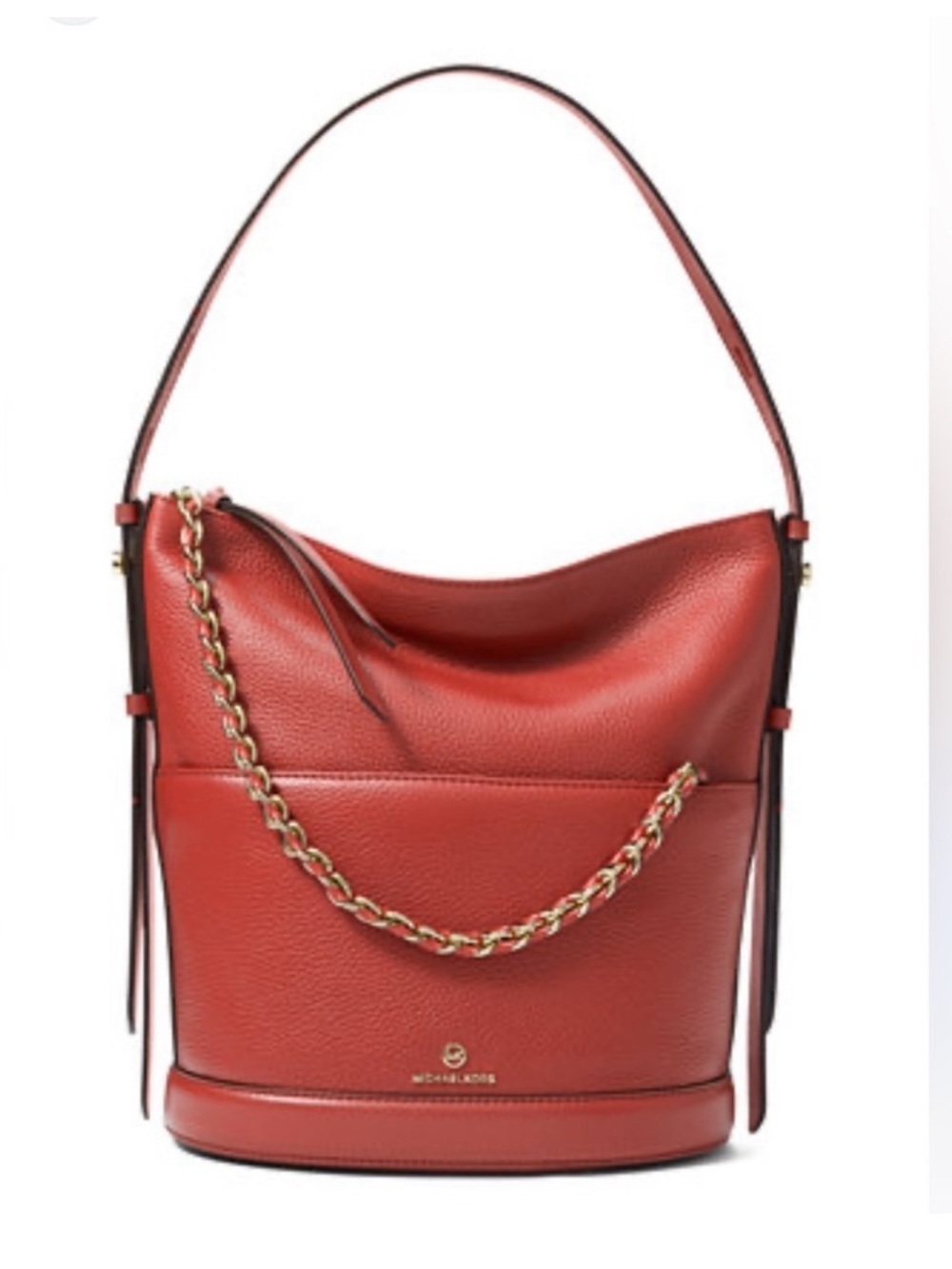 MICHAEL KORS Reese Large Pebbled Leather Shoulder Bag Terracotta